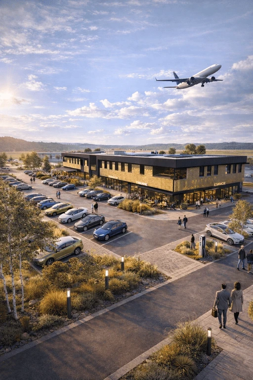 Terminal 5 - Vue Exterieur A&eacute;roport et parking